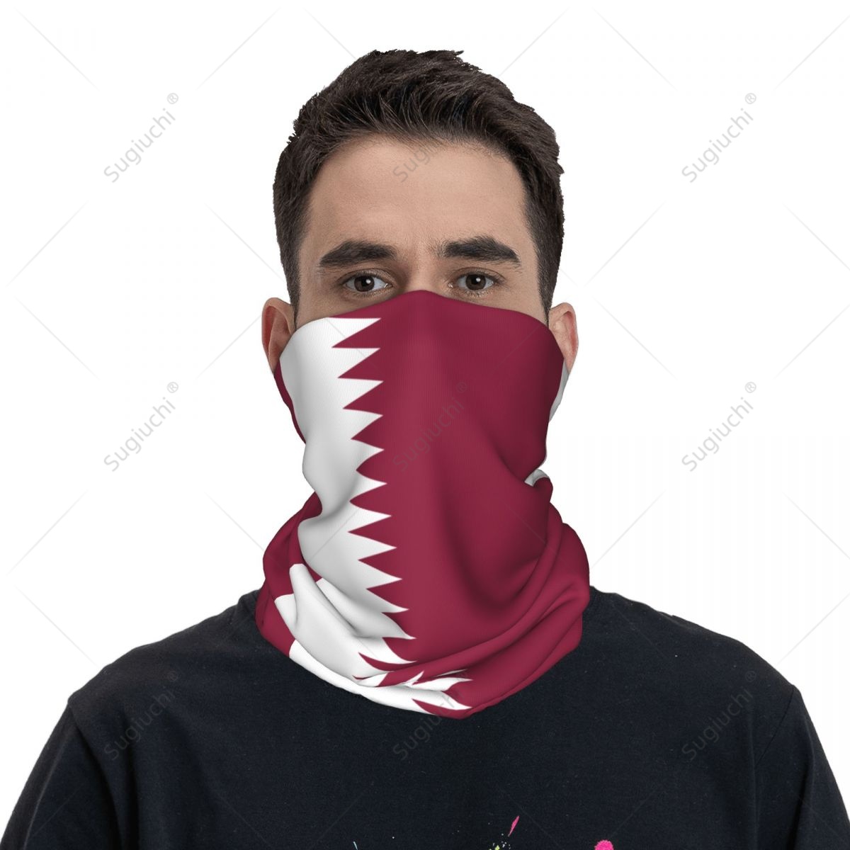 Men'S Fashion Qatar - Unisex Qatar Flag Neckerchief Scarf Neck