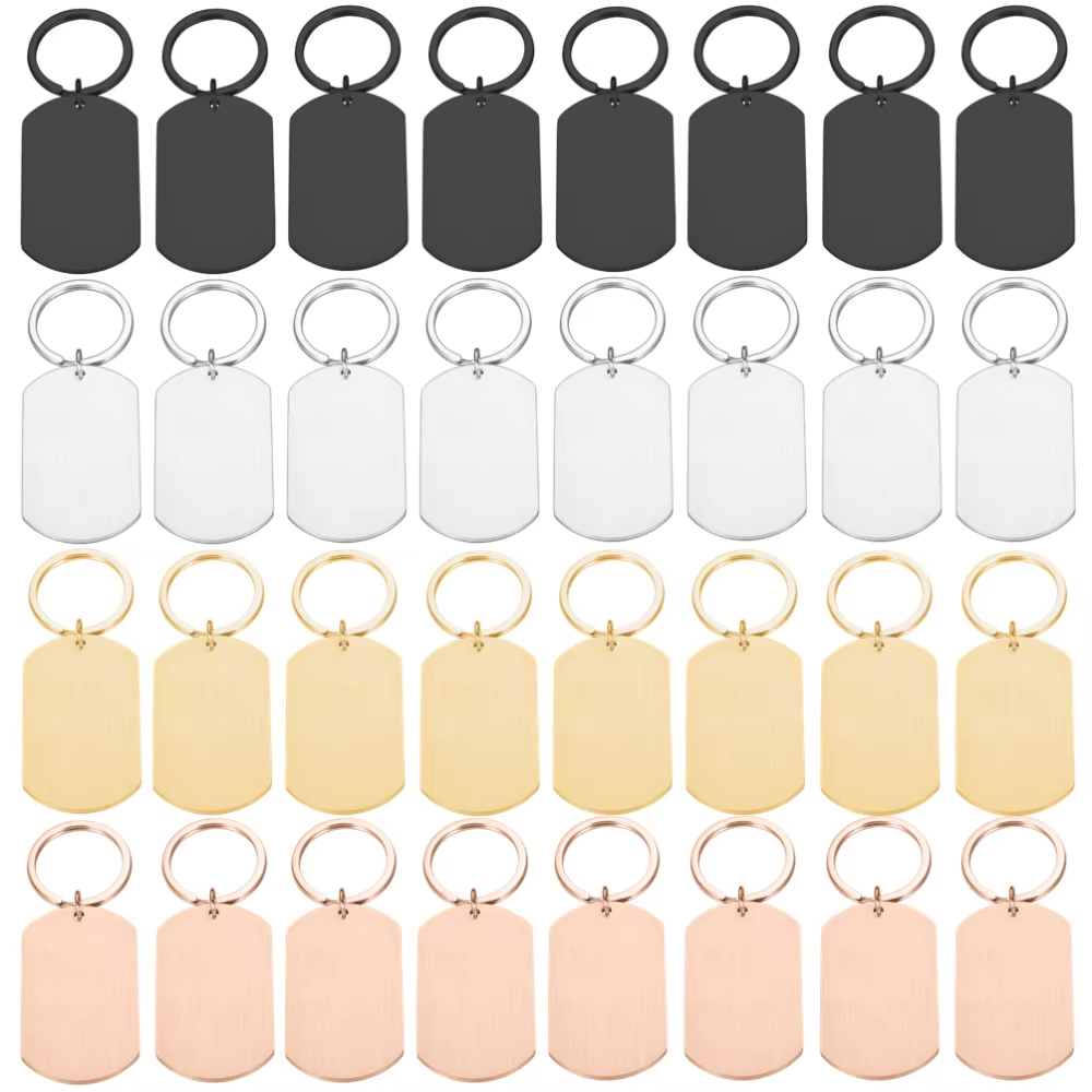 Men'S Fashion Gold Chain - 10PCS Custom Metal Tag Keychain Laser