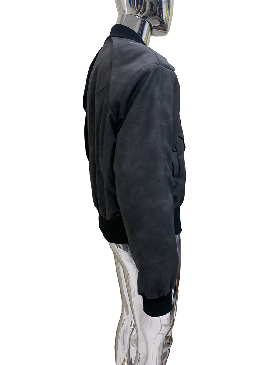 Mens Fashion Bomber Jacket - Spring Autumn Short Matte Distressed Pu