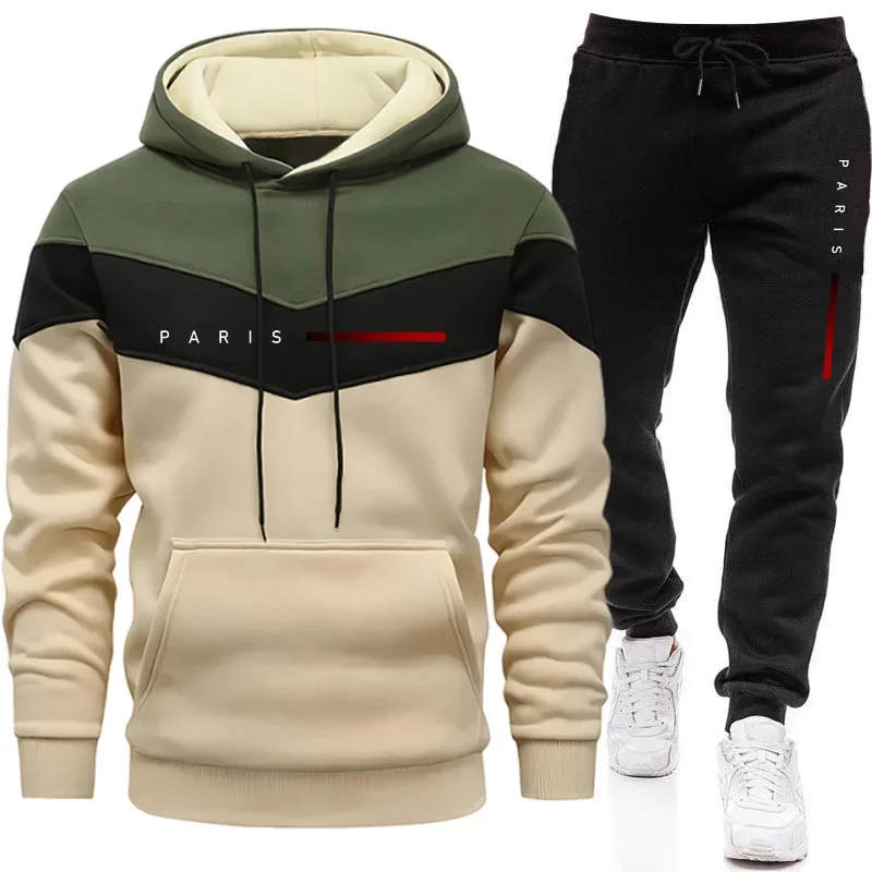 Mens Fashion Suits - Paris Fashion Men's Hoodies Set Daily