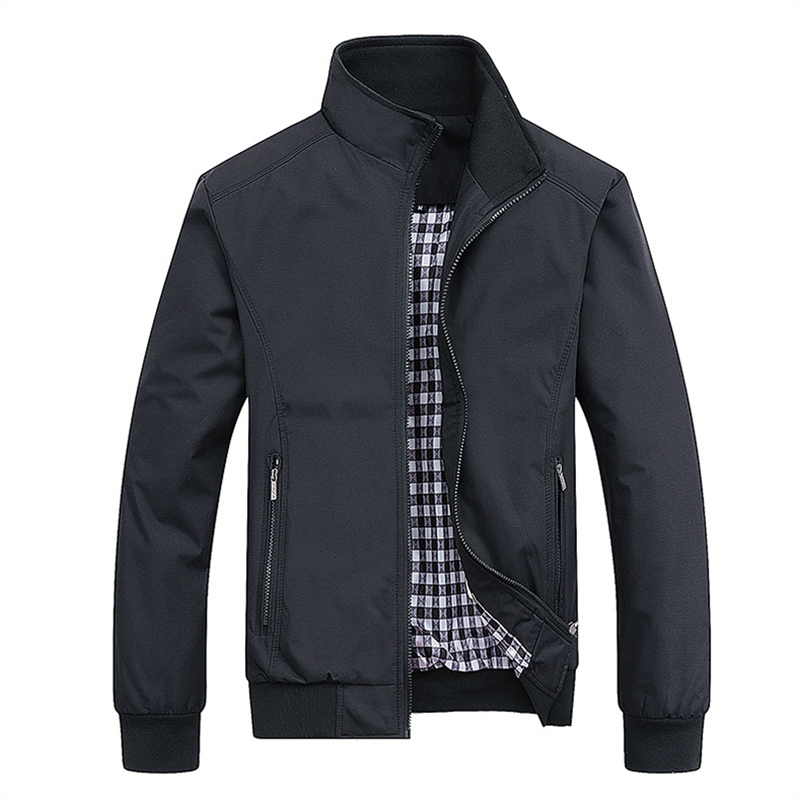 Mens Fashion Bomber Jacket - New Spring Autumn Casual Solid Fashion