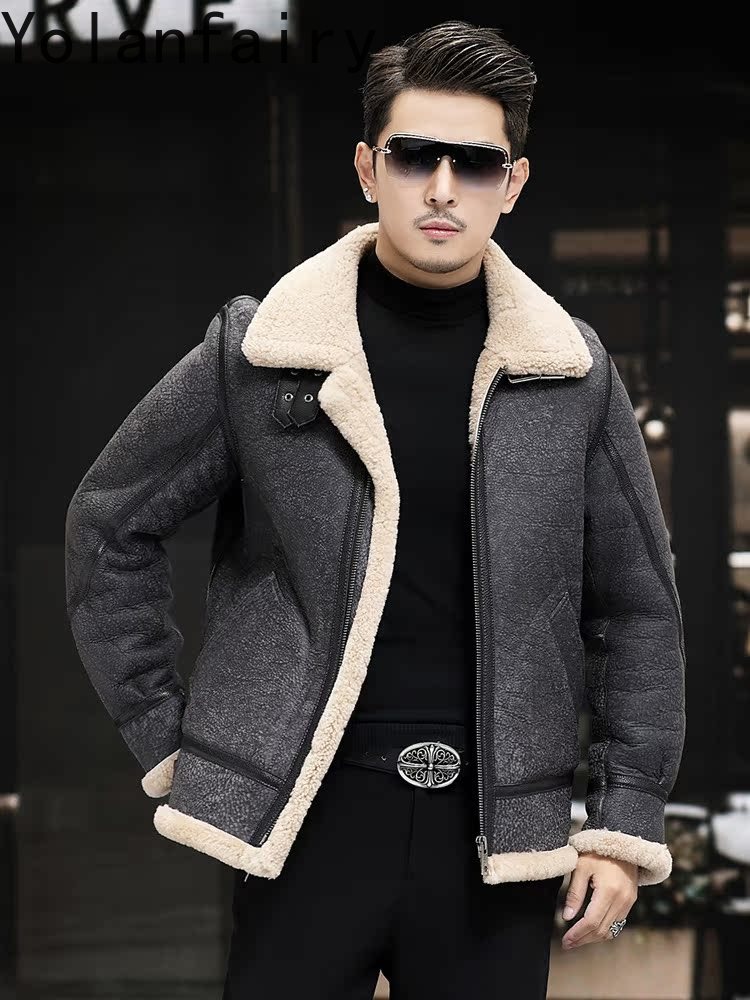 YOLANFAIRY Real Leather Jacket - Men'S Fashion Leather Jacket recension och pris