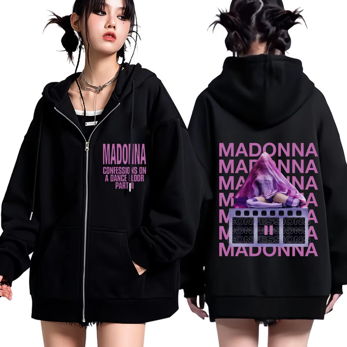 Madonna CONFESSIONS II Album T - Mens Fashion Zip Up Hoodies recension och pris