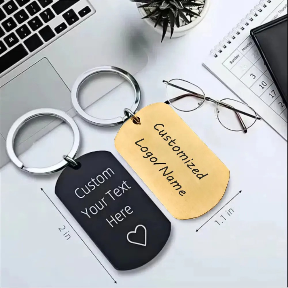 10PCS Custom Metal Tag Keychai - Men'S Fashion Gold Chain recension och pris