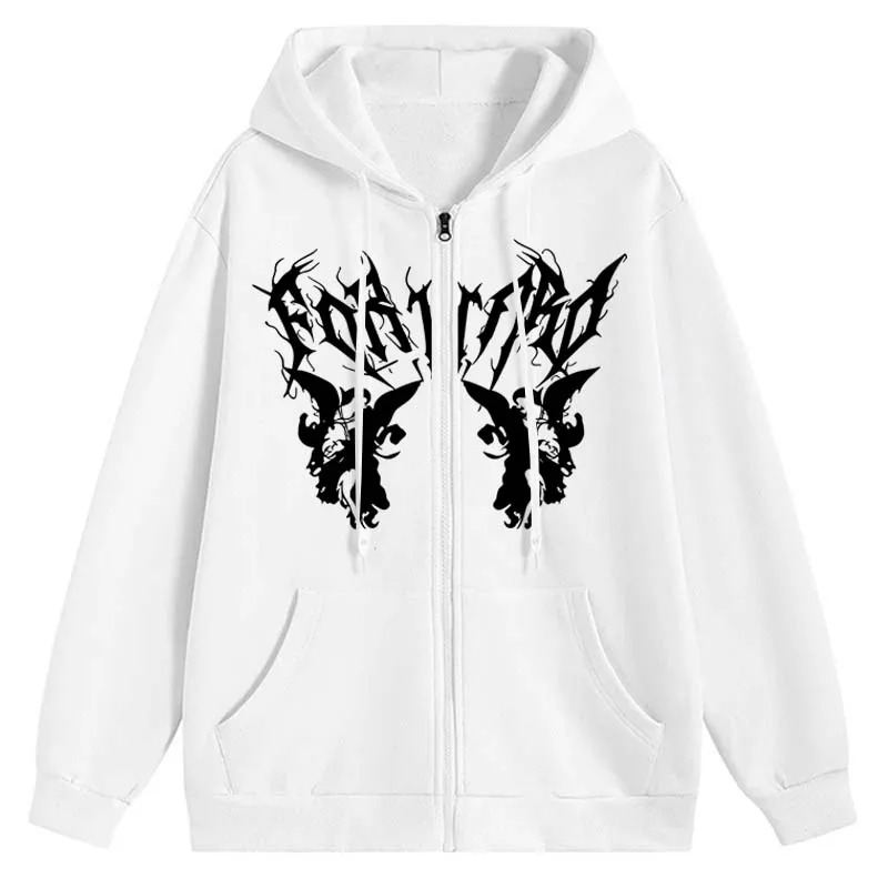 Retro Angel Print Zipper Hoodi - Mens Fashion Zip Up Hoodies recension och pris