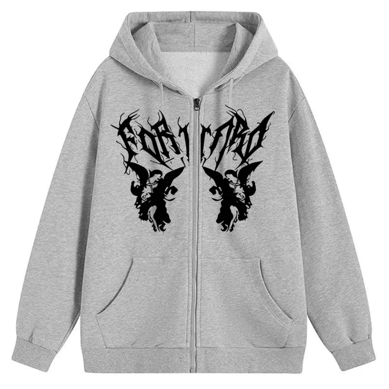 Retro Angel Print Zipper Hoodi - Mens Fashion Zip Up Hoodies recension och pris