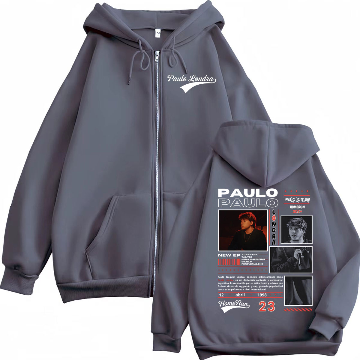 Rapper Paulo Londra Homerun Al - Mens Fashion Zip Up Hoodies recension och pris