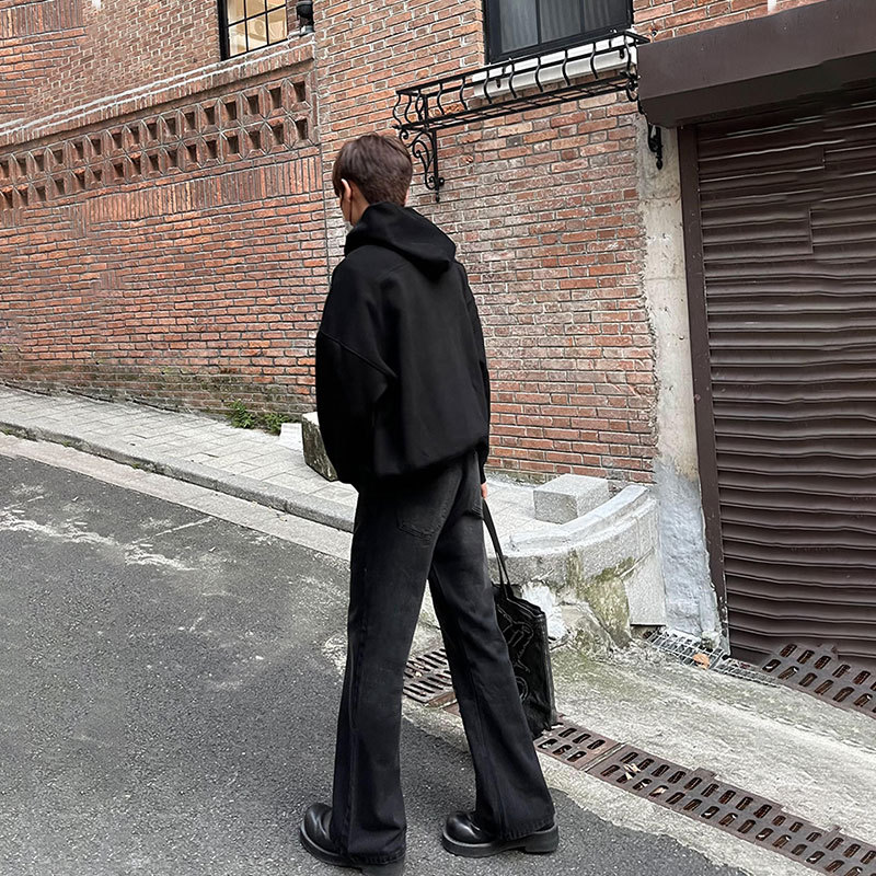 Men Black Solid Color Straight - Men'S Fashion Jeans And Boots recension och pris