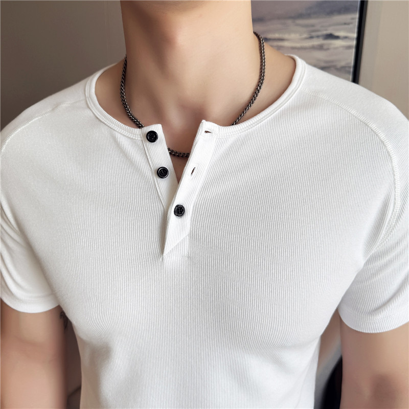 Men's Slim Fit Henley T-Shirt  - Muscle Tee Workout recension och pris