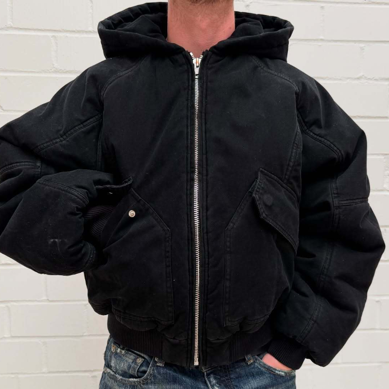 Men Oversized Washed Canvas Ho - Mens Fashion Bomber Jacket recension och pris