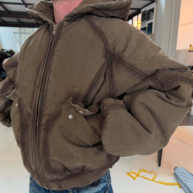 Men Oversized Washed Canvas Ho - Mens Fashion Bomber Jacket recension och pris