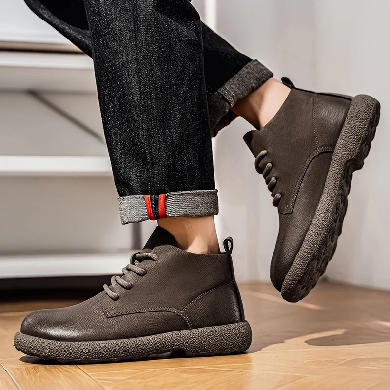 Men Ankle Boots Brown Short Bo - Men'S Fashion For 45 Years Old recension och pris