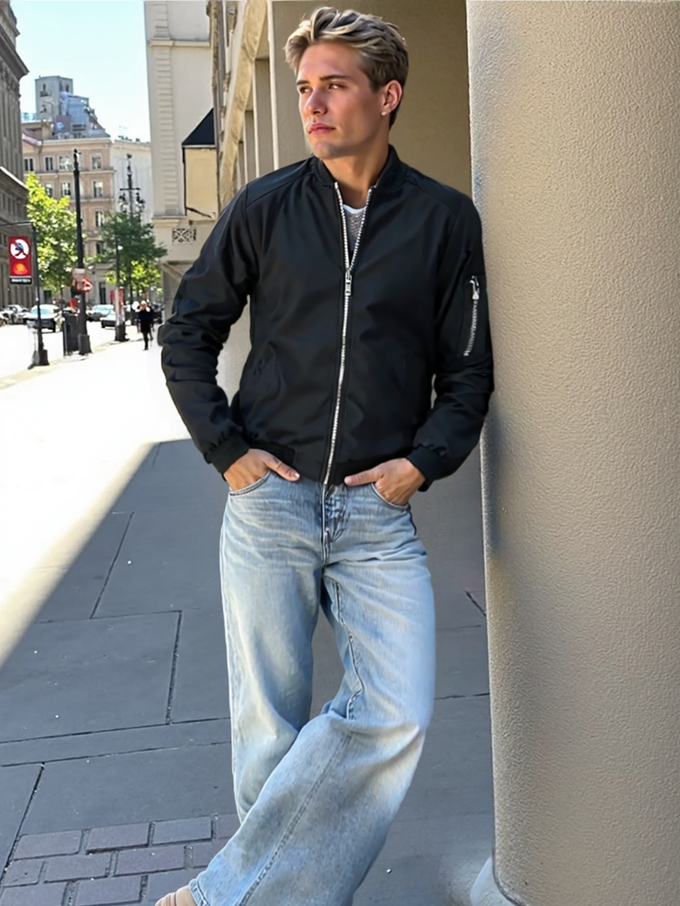 Spring Autumn Men's Windbreake - Mens Fashion Bomber Jacket recension och pris