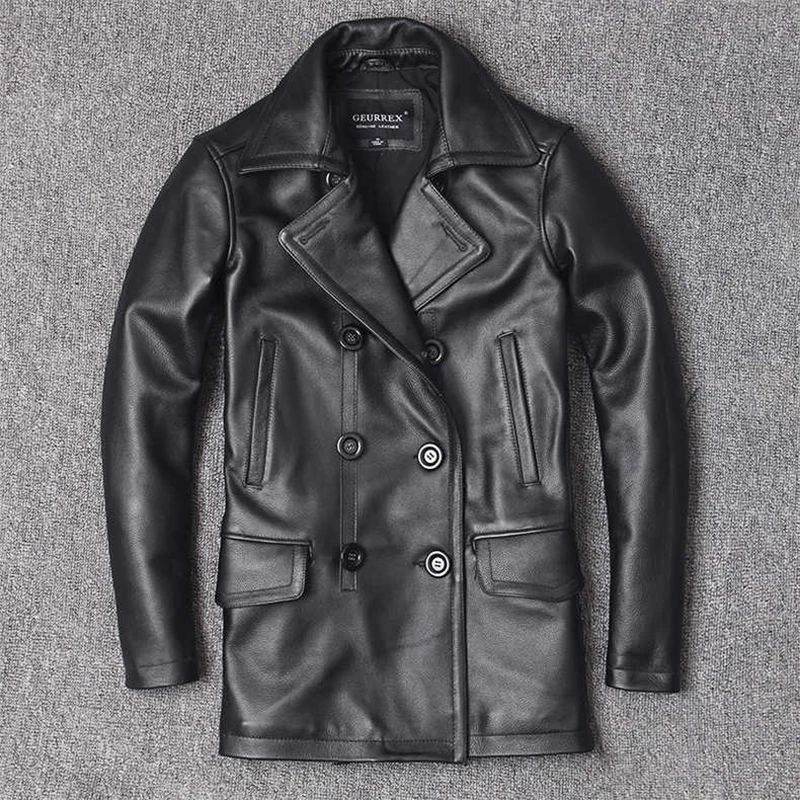 Genuine Leather Jacket Men's T - Men'S Fashion Leather Jacket recension och pris