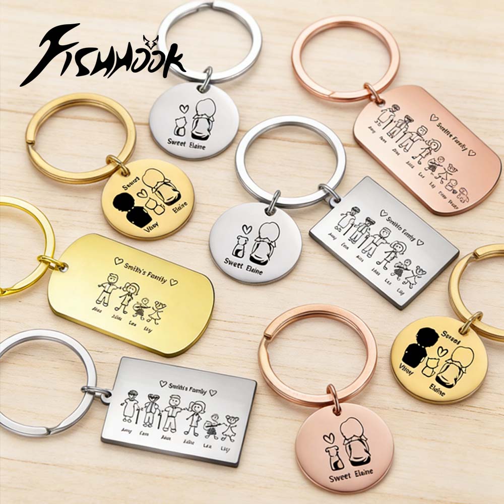 Family Personalized Keychain C - Men'S Fashion Gold Chain recension och pris