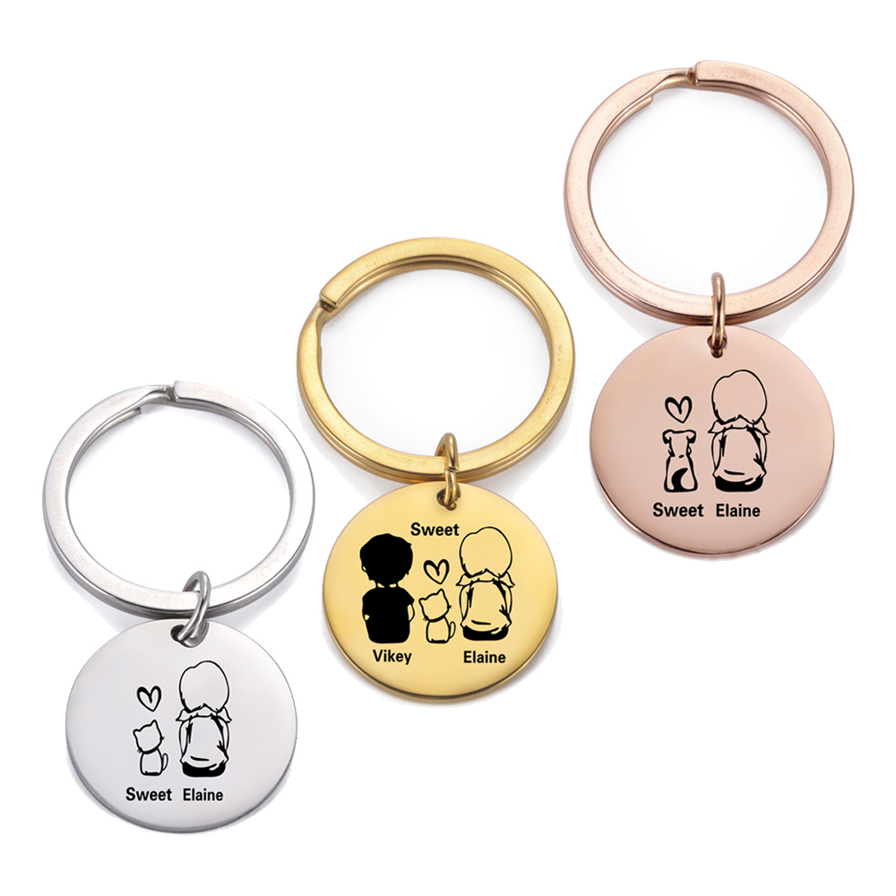 Family Personalized Keychain C - Men'S Fashion Gold Chain recension och pris