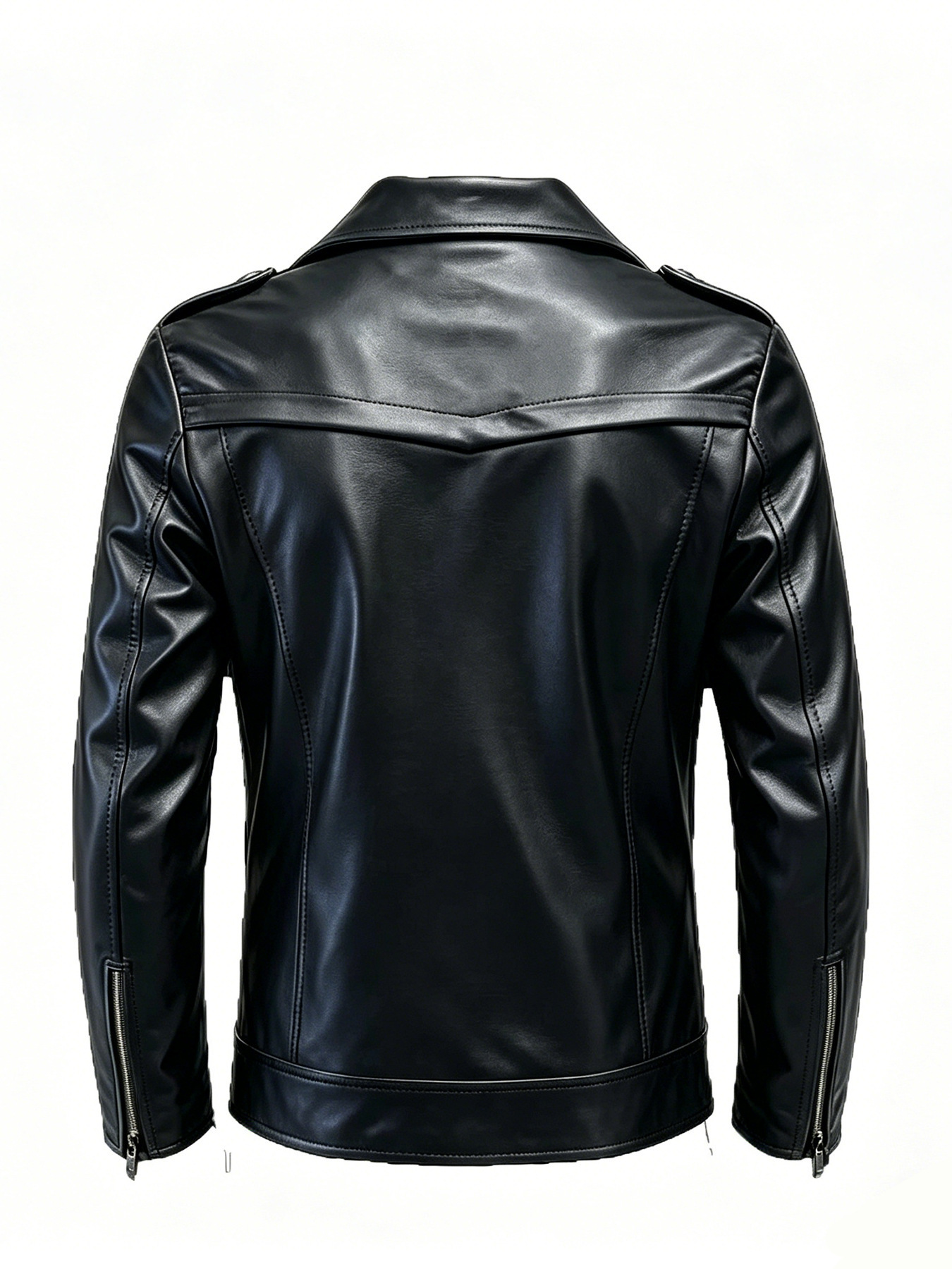 Casual Men's Jacket Zipper Sli - Men'S Fashion Leather Jacket recension och pris