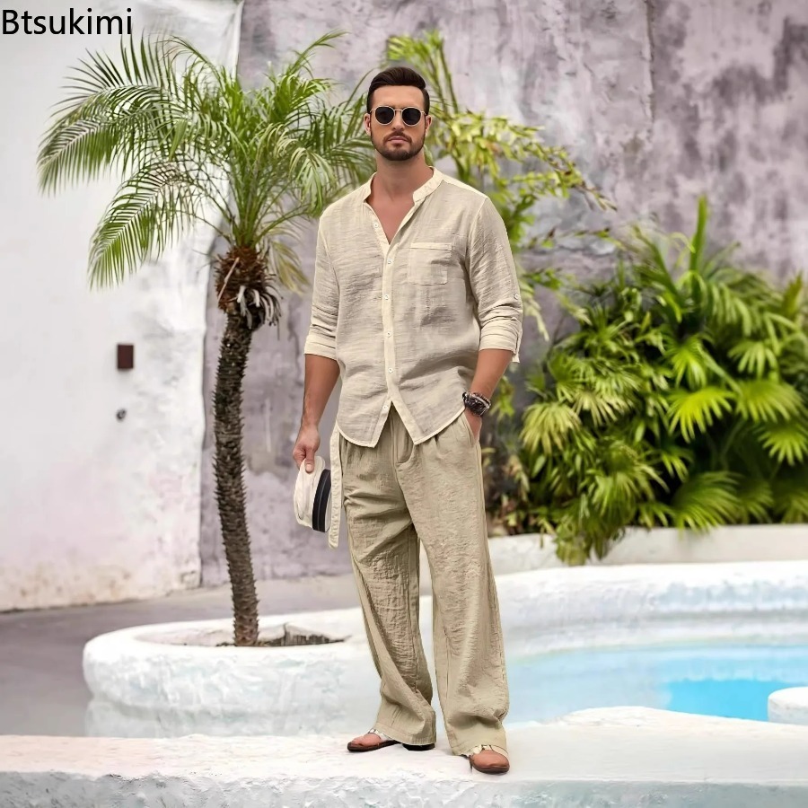 New Men's Casual Cotton Linen  - Mens Fashion Modern recension och pris