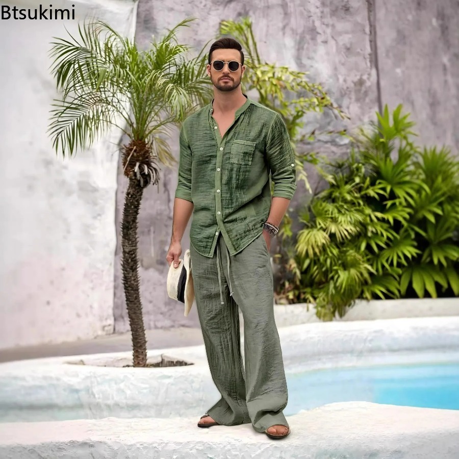 New Men's Casual Cotton Linen  - Mens Fashion Modern recension och pris