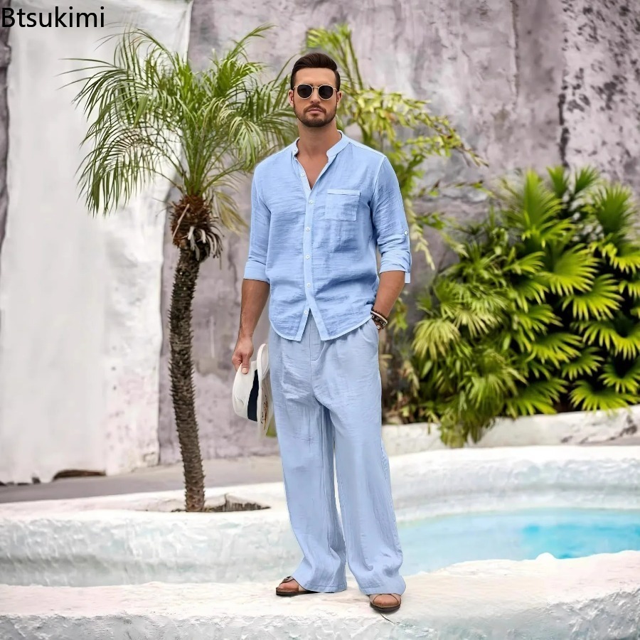 New Men's Casual Cotton Linen  - Mens Fashion Modern recension och pris