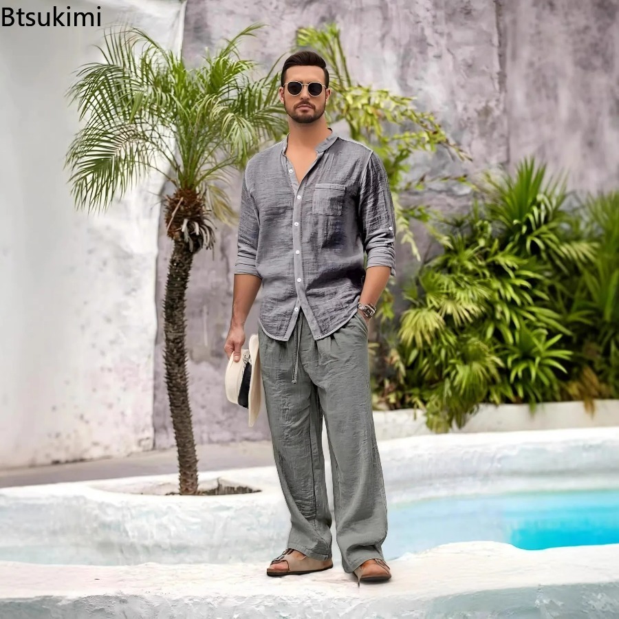 New Men's Casual Cotton Linen  - Mens Fashion Modern recension och pris