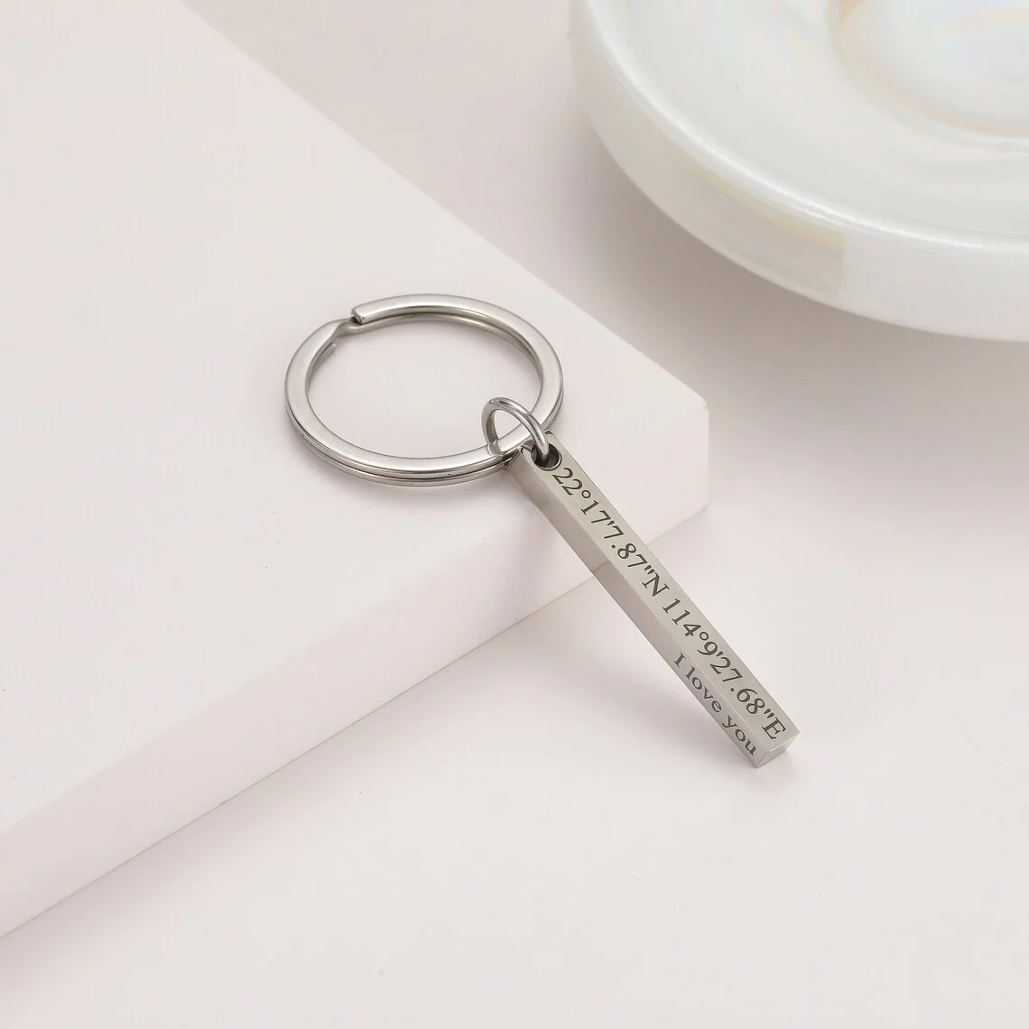 Personalized Engraved Bar Keyc - Men'S Fashion Gold Chain recension och pris