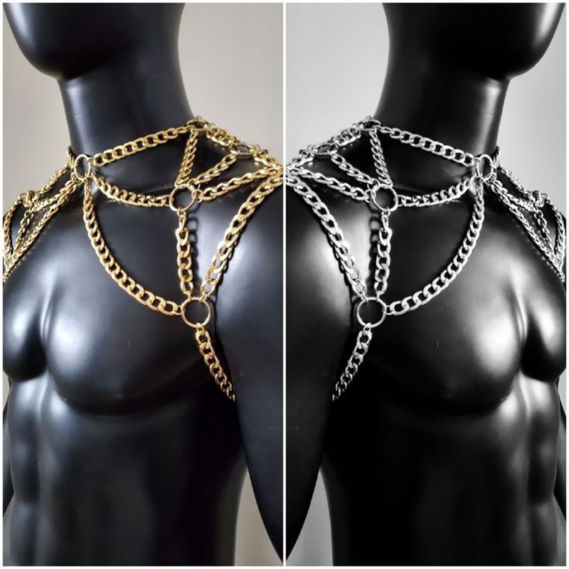 Punk Men Shoulder Body Chain B - Men'S Fashion Gold Chain recension och pris