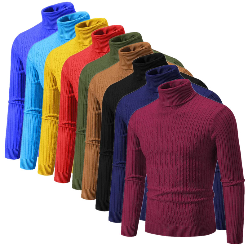 2025 New Men Solid Colour Turt - Turtleneck Sweater Men recension och pris