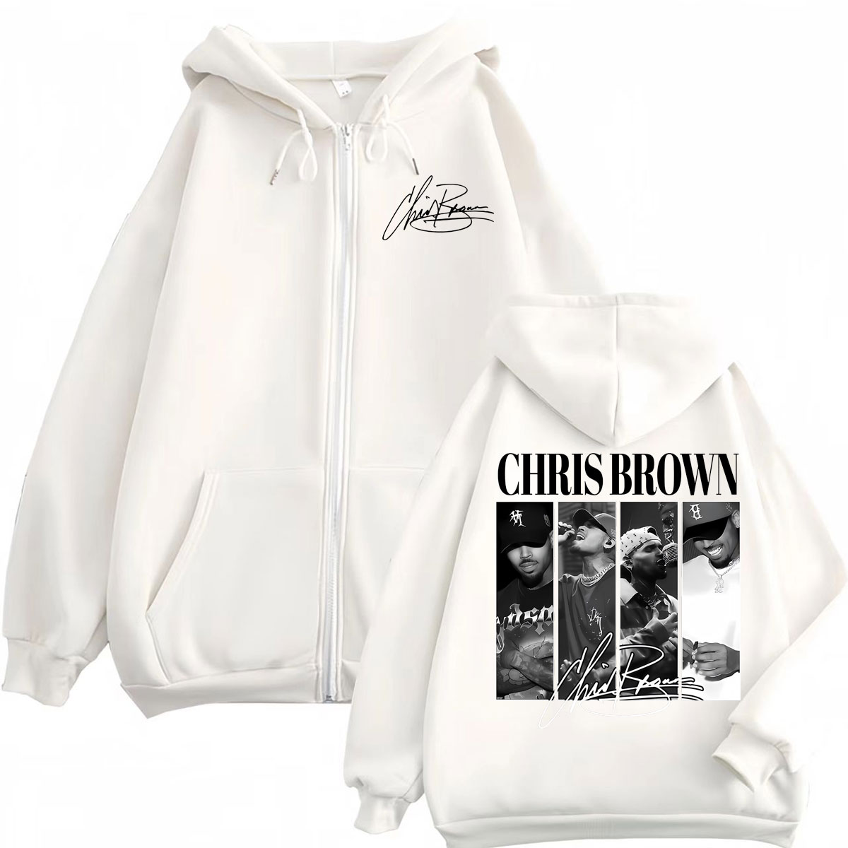 Rapper Chris Brown Graphic Zip - Mens Fashion Zip Up Hoodies recension och pris