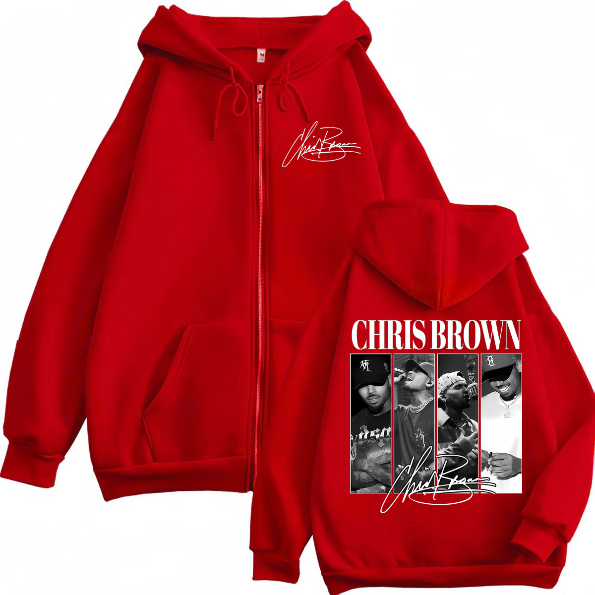 Rapper Chris Brown Graphic Zip - Mens Fashion Zip Up Hoodies recension och pris