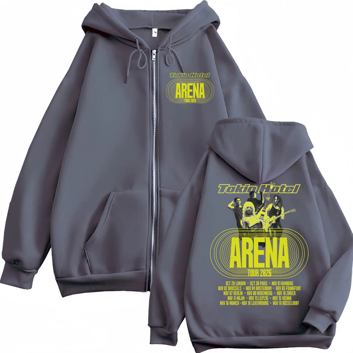 Tokio Hotel Arena Tour 2026 Zi - Mens Fashion Zip Up Hoodies recension och pris