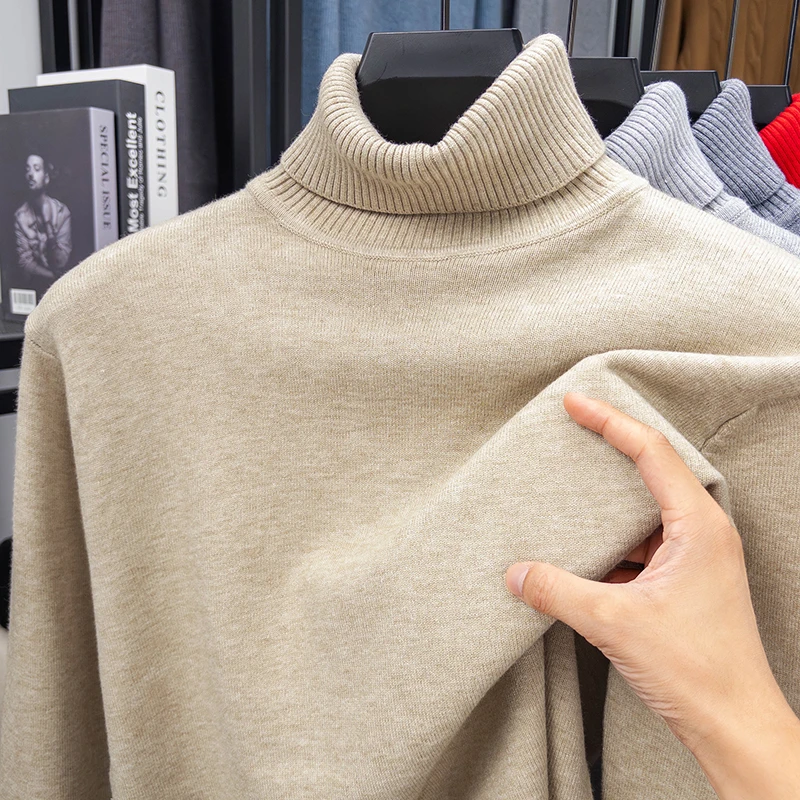 Autumn Mens High Quality Knitt - Turtleneck Sweater Men recension och pris