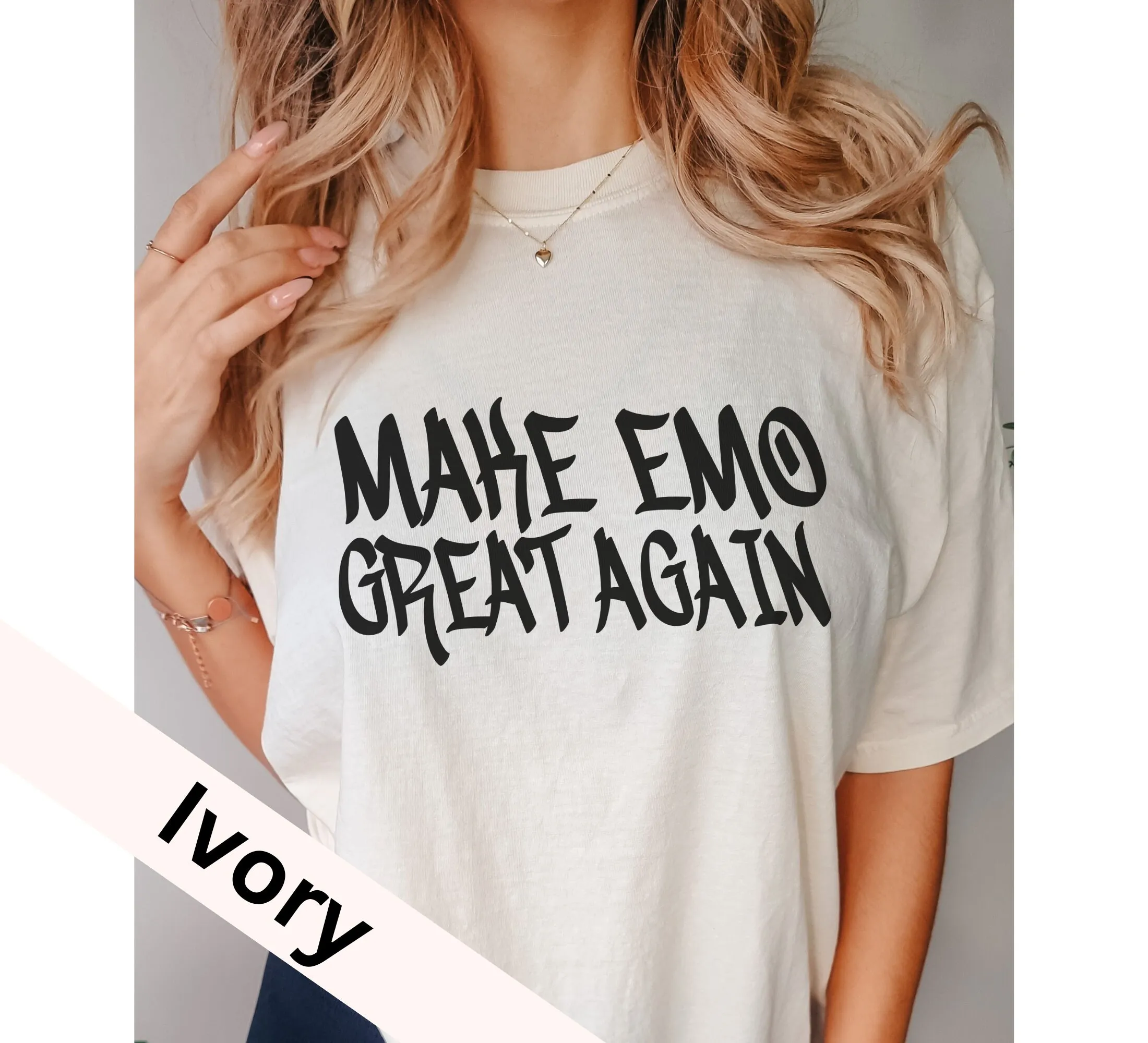 Make Emo Great Again T Shirt E - Mens Fashion In The 2000S recension och pris