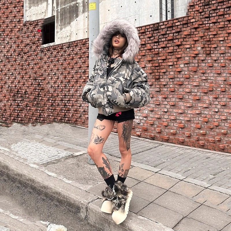 Mens Jacket Washed Camouflage  - Mens Fashion Bomber Jacket recension och pris