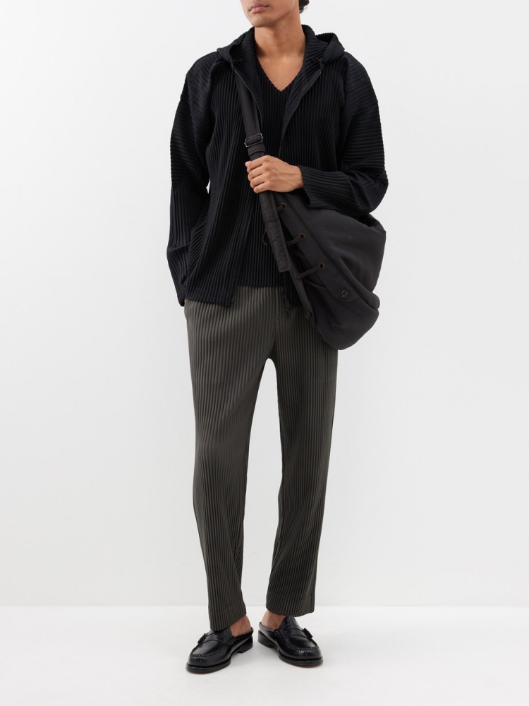 Miyake Pleated Men Zip-up Plis - Mens Fashion Zip Up Hoodies recension och pris