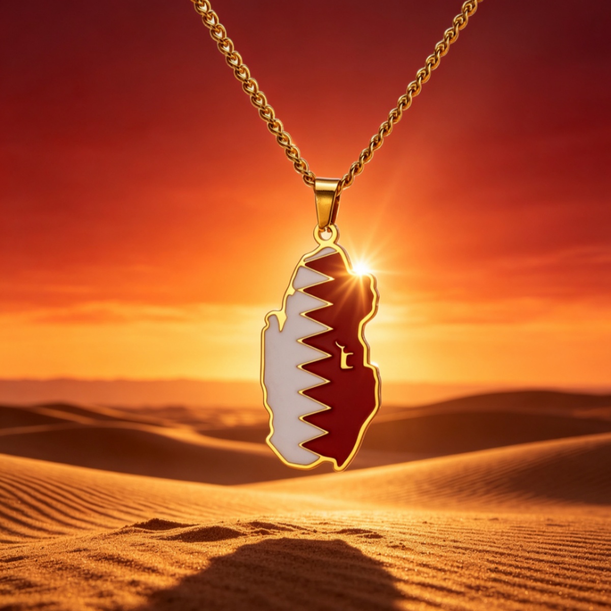 Drip Oil Qatar Map Necklace Fo - Men'S Fashion Qatar recension och pris