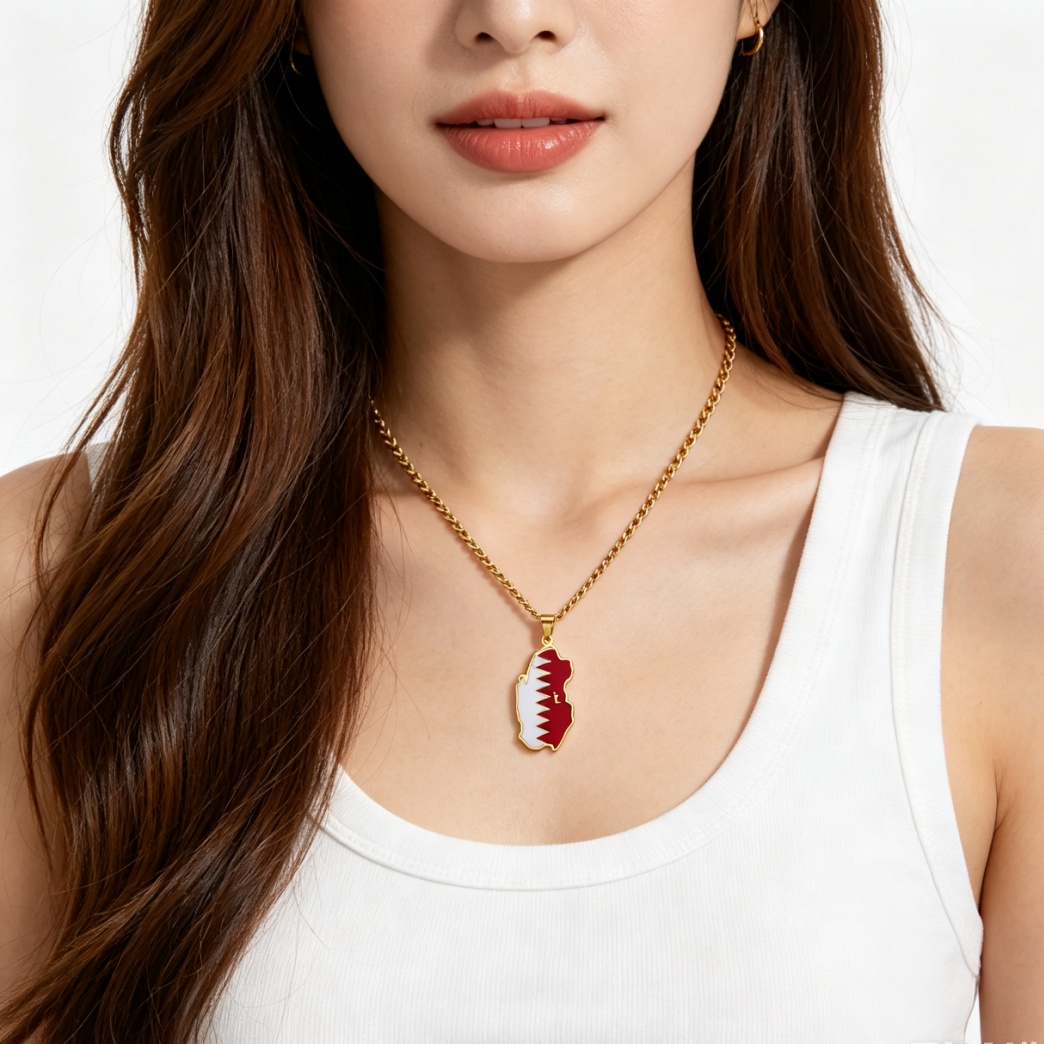 Drip Oil Qatar Map Necklace Fo - Men'S Fashion Qatar recension och pris